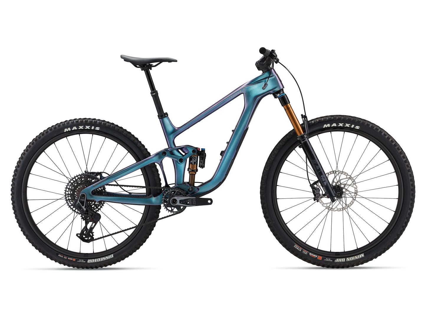 Blue mountain bike on a white background