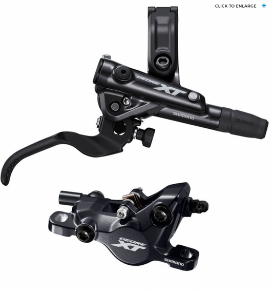 SHIMANO - DISC BRAKE ASSEMBLED SET/J-KIT, DEORE XT, BL-M8100(R), BR-M8100(R), METAL PAD(W/FIN), 1700MM HOSE(SM-BH90-SBM BLACK)