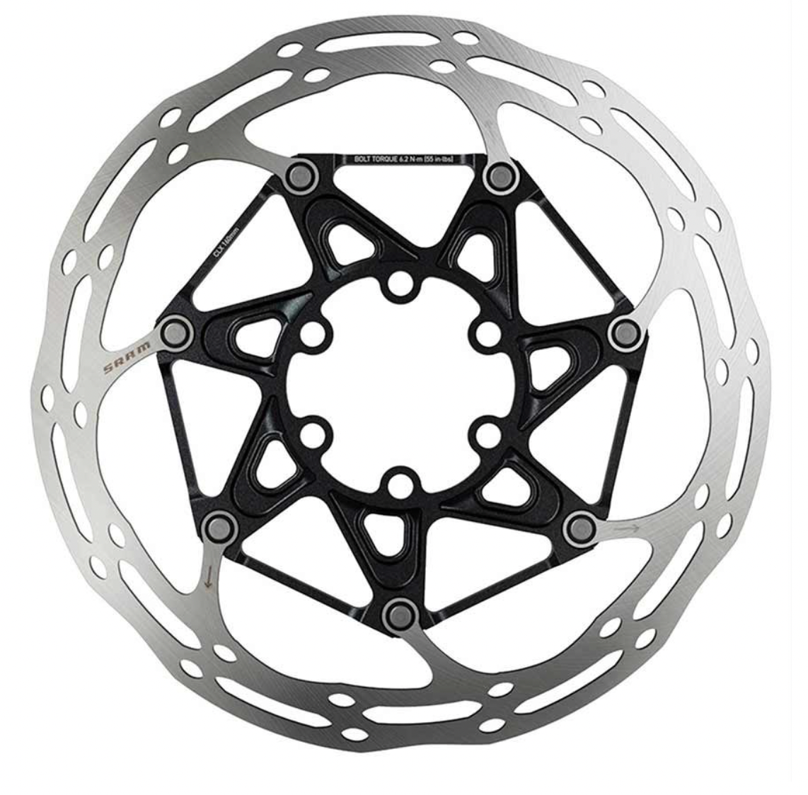 SRAM - CENTERLINE 2 PIECE ROUNDED DISC BRAKE ROTOR ISO 6 Bolts 140mm