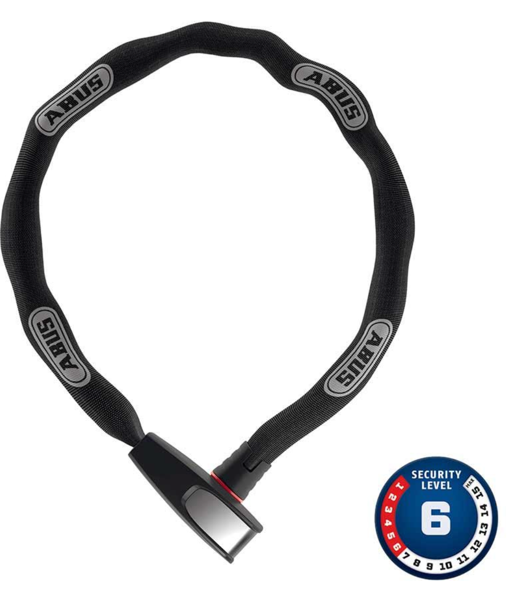 ABUS - 6806K CATENA, CHAIN LOCK, KEY, 6MM, 110CM, 3.6', BLACK