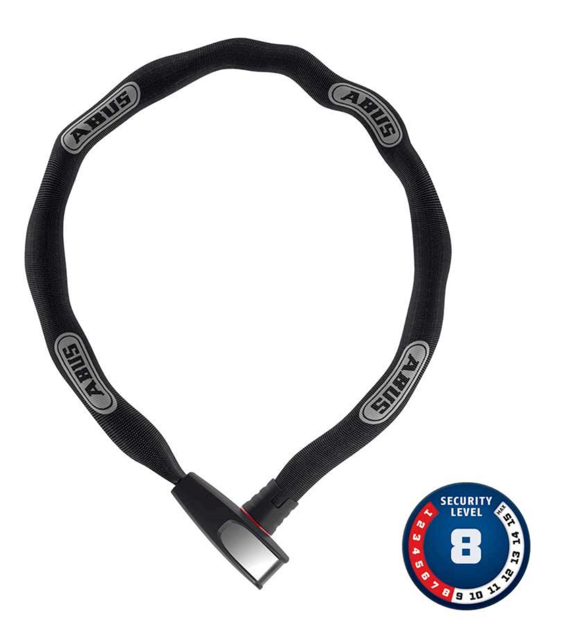 ABUS - STEEL O CHAIN 8807K, KEY, 7MM, 110CM, BLACK