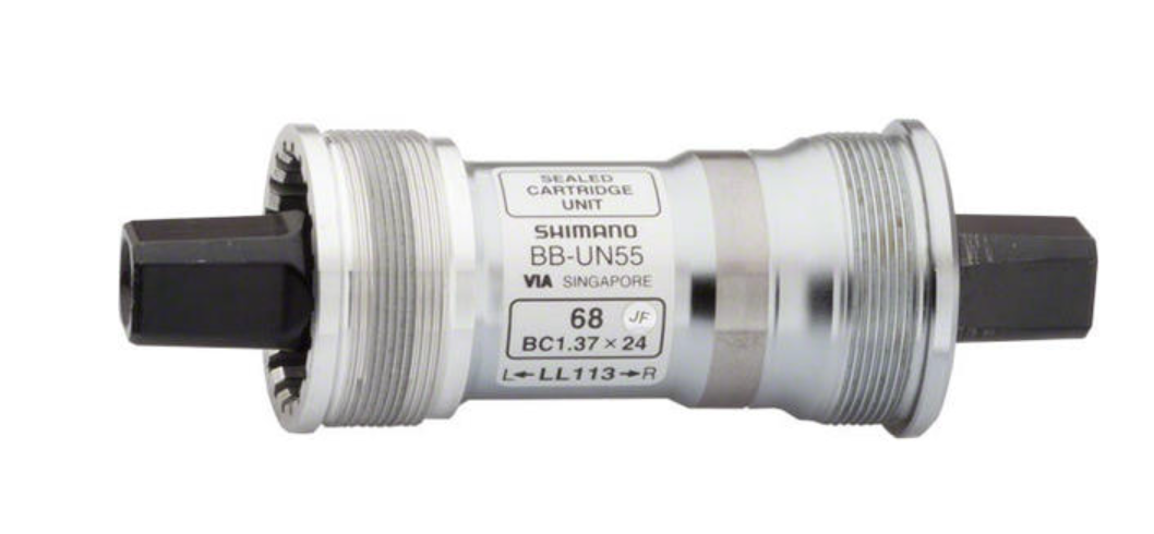 SHIMANO - BB-UN55, SQUARE, SHELL: 68mm; AXLE: 115mm, SIL