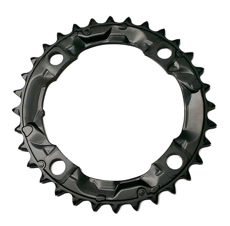 SHIMANO - Y1KN98040, 38T, 8sp, BCD: 104mm, 4 Bolt, Acera FC-M361, Middle Chainring, For 28/38/48, Steel, Black