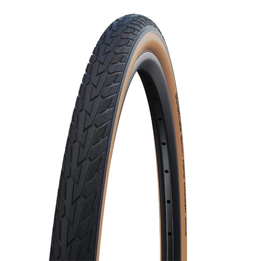 Schwalbe, Road Cruiser, Mountain Tire, 27''x1-1/4, Wire, GreenCompound, K-Guard, 50TPI, Gumwall