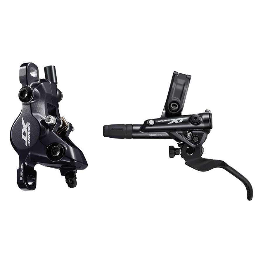 SHIMANO - DISC BRAKE ASSEMBLED SET/J-KIT, DEORE XT, BL-M8100(L), BR-M8100(F), METAL PAD(W/FIN), 1000MM HOSE(SM-BH90-SBM BLACK) - More Bikes Vancouver