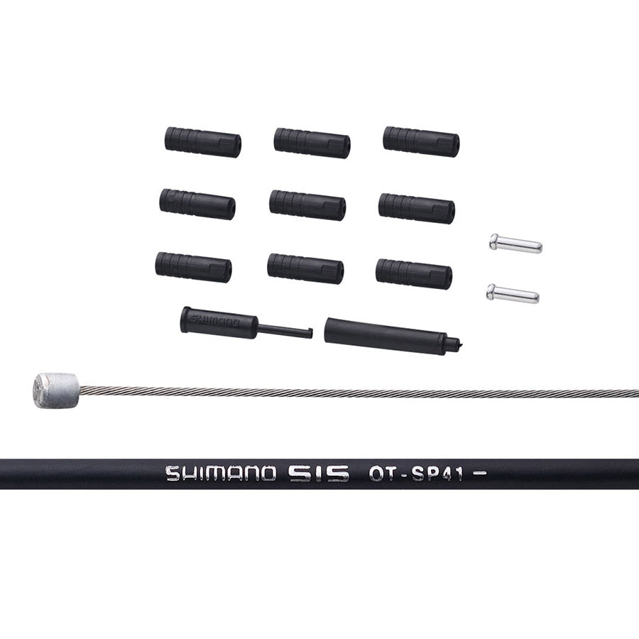Shimano, Shifter Cable and Housing Set, Polymer Coated Stainless Steel, Cables; 1800/2100mm, Housing; 3300mm, Black, Shimano, MTB, XTR, IOTSP41SET01
