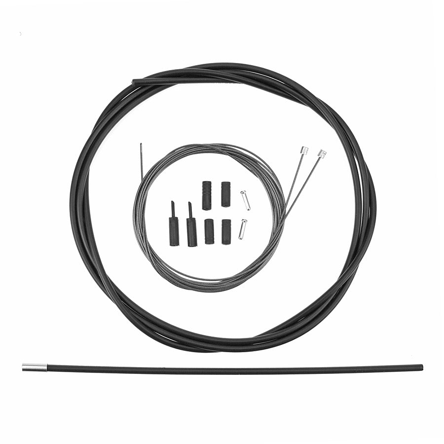 Shimano, Shifter Cable and Housing Set, Polymer Coated Stainless Steel, Cables; 1800/2100mm, Housing; 3300mm, Black, Shimano, MTB, XTR, IOTSP41SET01