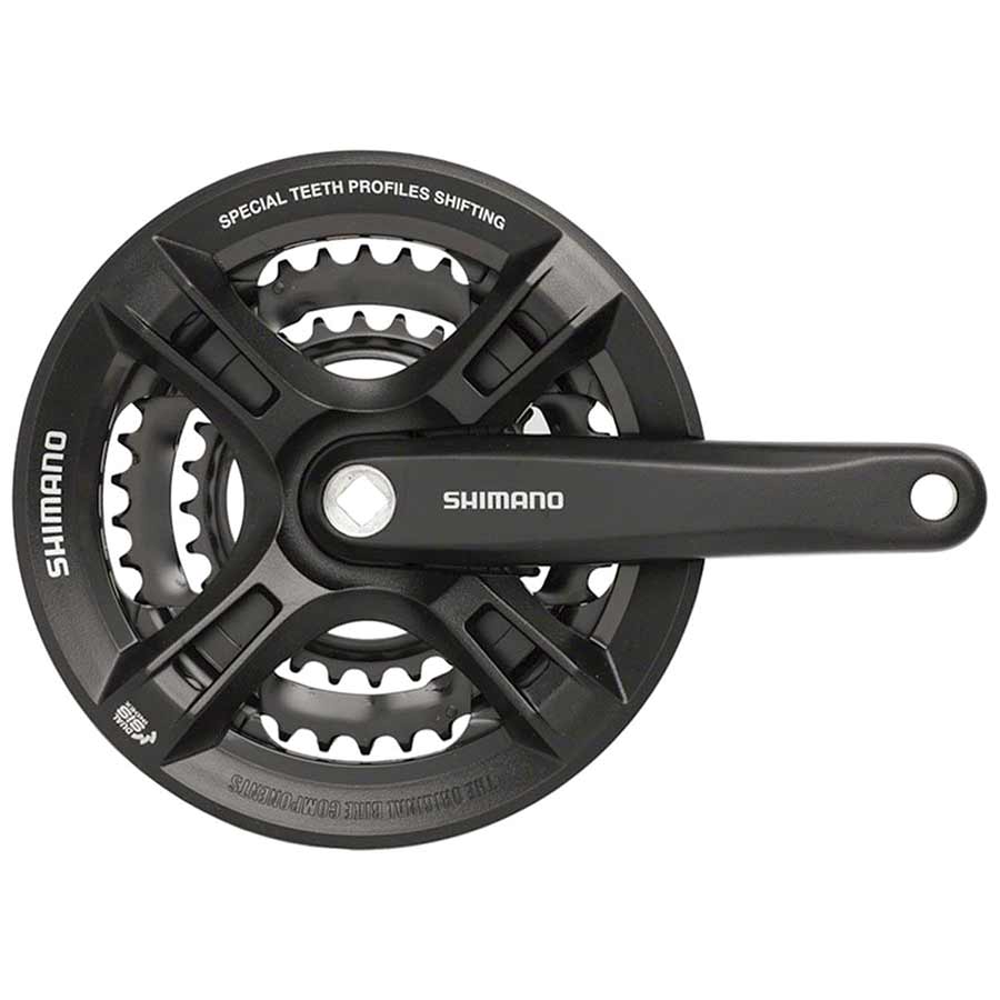 SHIMANO - ALTUS FC-M311 CRANKSET, 7/8 SP., 170MM, 28/38/48T, RIVETED, SQUARE, 50MM , BLACK - More Bikes Vancouver