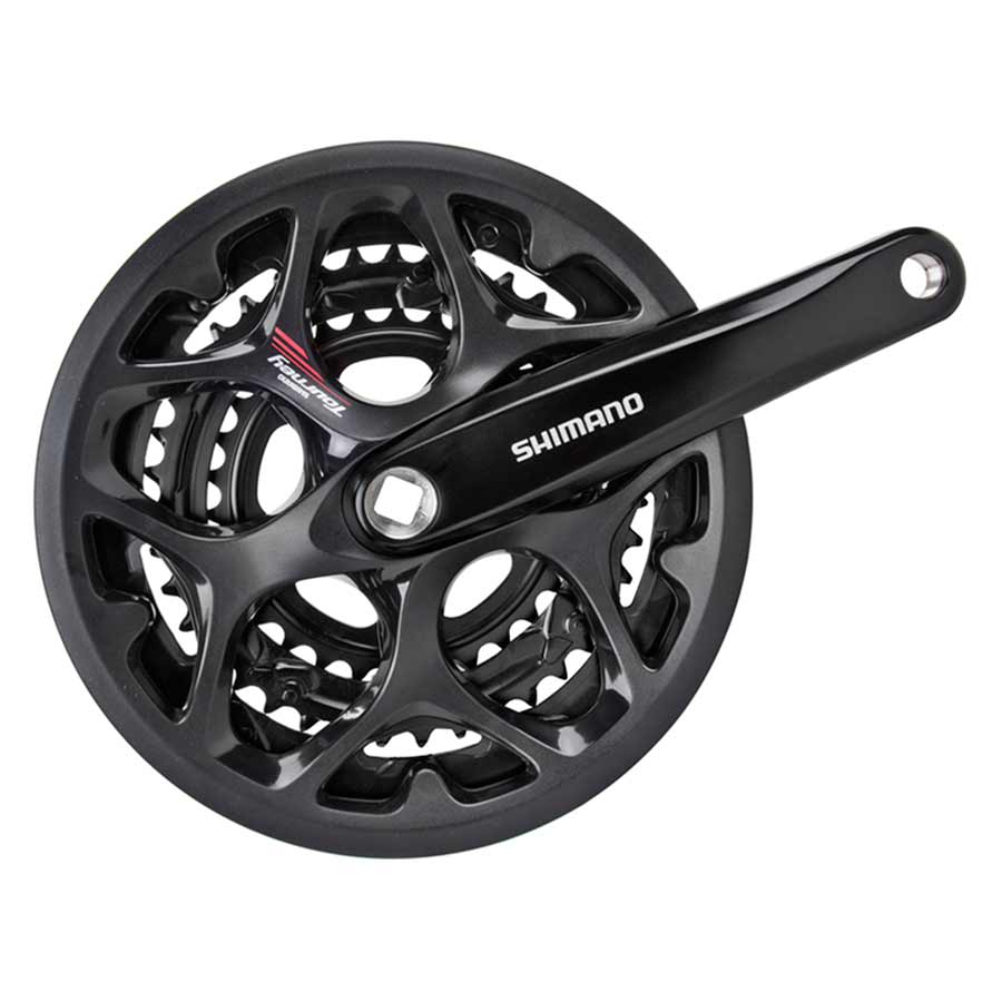 SHIMANO - FC-A073, CRANKSET, 7/8 SP., 170mm, 30/39/50T, BCD:Rivets, SQUARE, 45MM, W/ CHAINGUARD, BLACK - More Bikes Vancouver