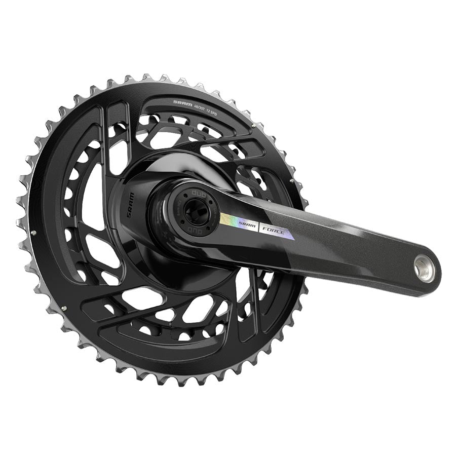 SRAM, Force D2 2x, Crankset, Speed: 12, Spindle: 28.99mm, BCD: Direct Mount, 48/35, DUB, 172.5mm, Black, Road Disc