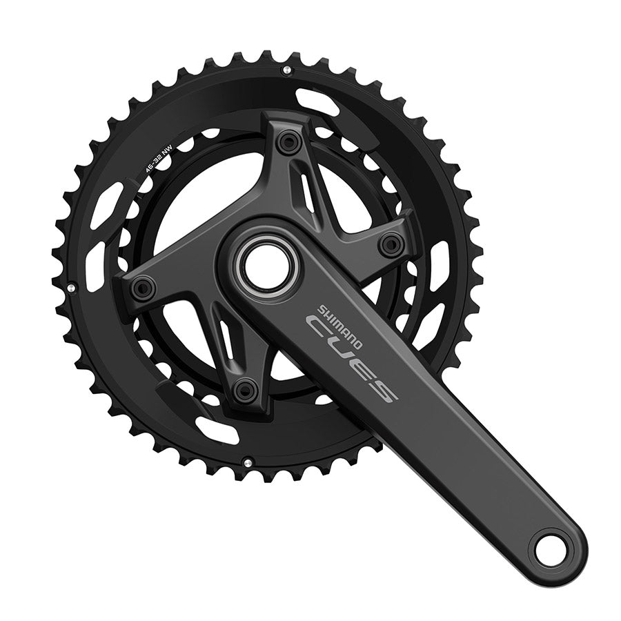 Shimano, CUES FC-U6030-2, Crankset, Speed: 9/10, Spindle: 24mm, BCD: 110, 32/46, Hollowtech II, 165mm, Black, Road Disc, EFCU60302AX62