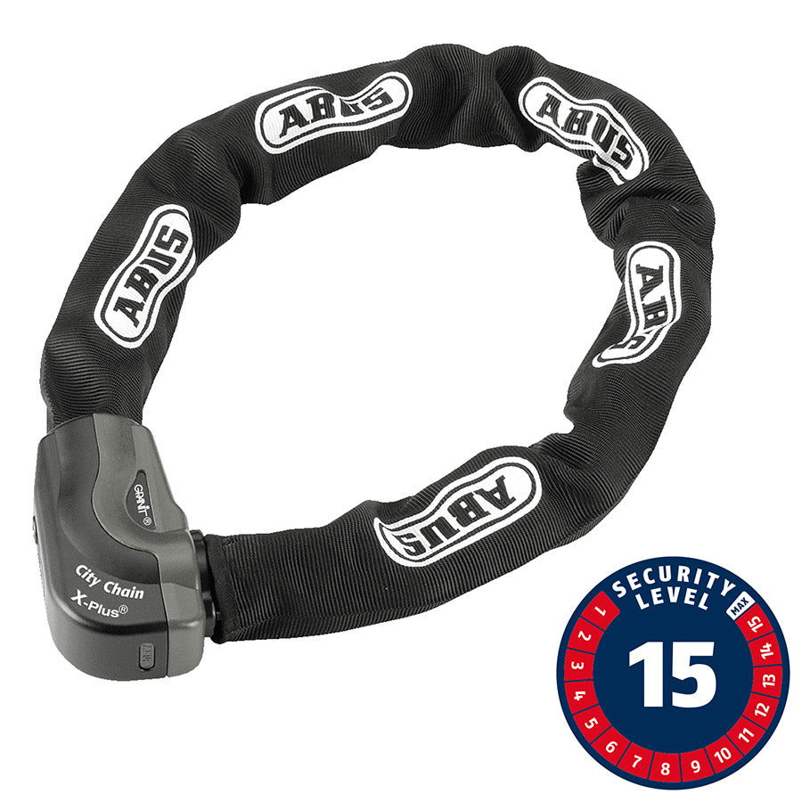 Abus, Granit CityChain XPlus 1060K, Chain Lock, Key, 10mm, 110cm, 3.6', Black