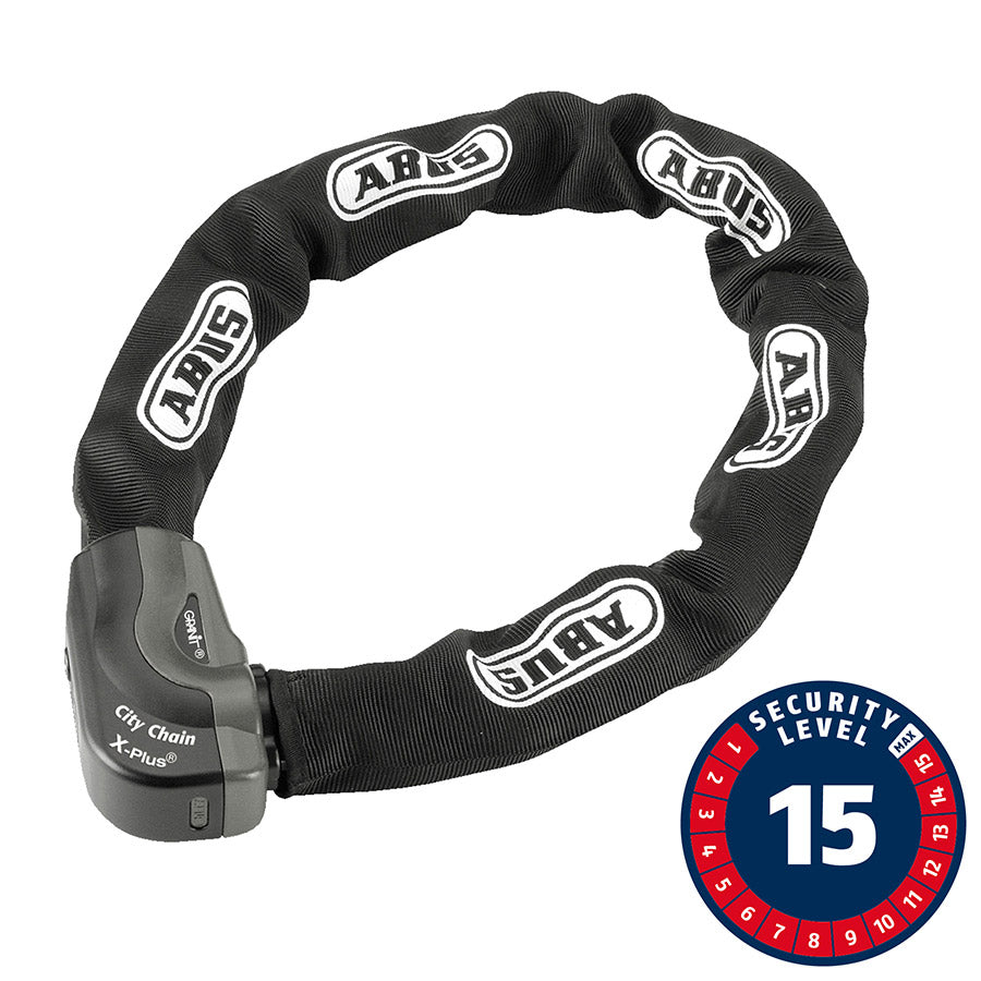 Abus, Granit CityChain XPlus 1060K, Chain Lock, Key, 10mm, 110cm, 3.6', Black