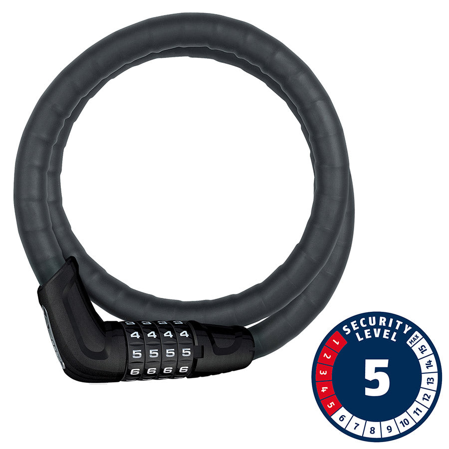 ABUS - 6615C, TRESOR CABLE , COMBO, 15MM, 85CM, BLACK - More Bikes Vancouver