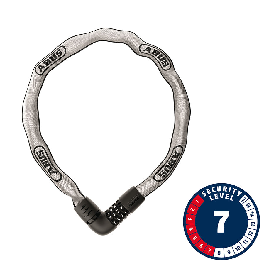Abus, Tresor 6807C Reflective, Chain Lock, Combination, 7mm, 110cm, 3.6', Reflective
