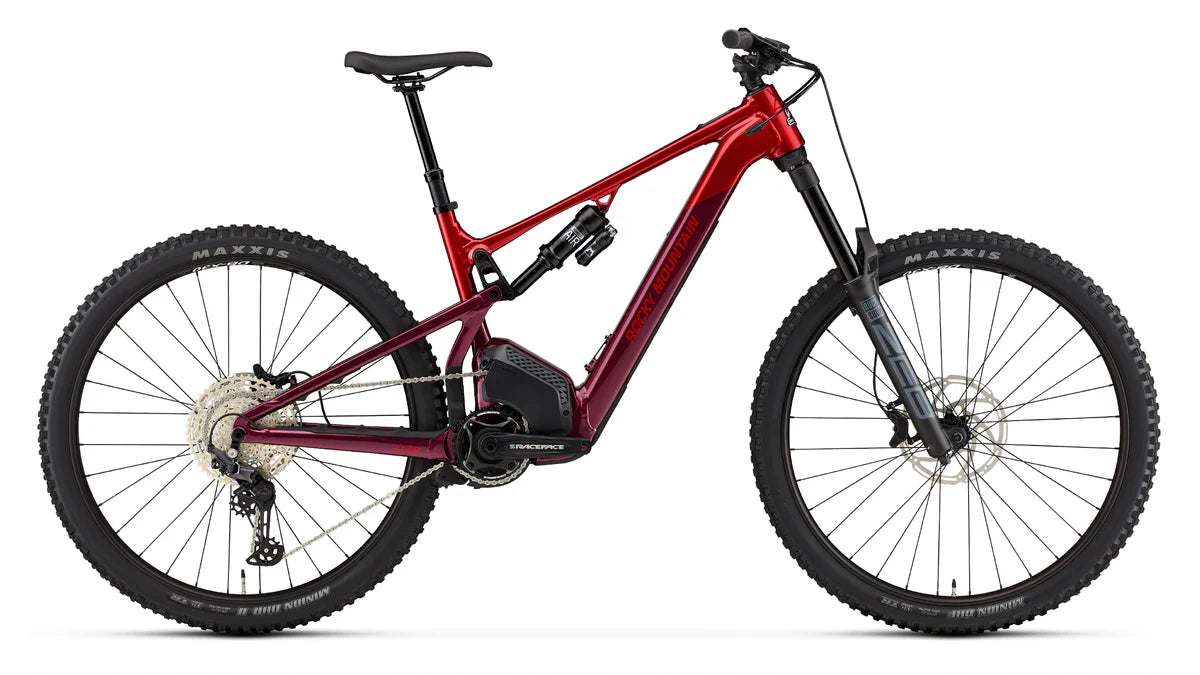 Red electric bicycle on a white background