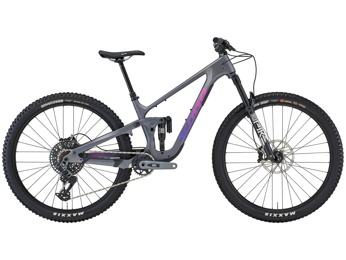 Gray mountain bike on a white background