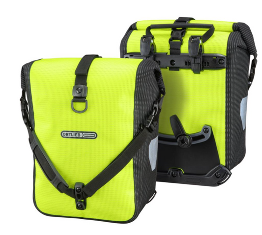 ORTLIEB - PANNIER HIGH VISIBILITY SPORT ROLLER (FRONT ROLLER) PVC FREE QL2.1 YELLOW/BLACK 25L