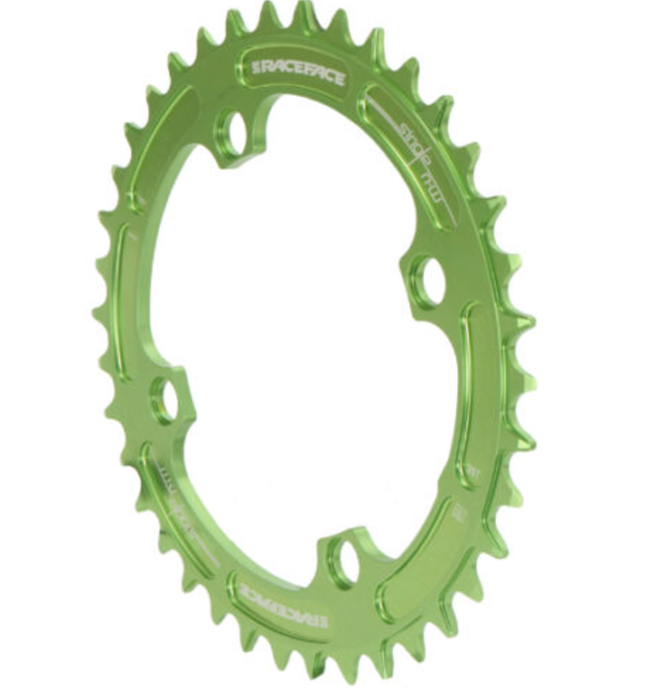 RACE FACE - CHAINRING SINGLE NARROW WIDE 104BCD 38T GREEN – More Bikes ...
