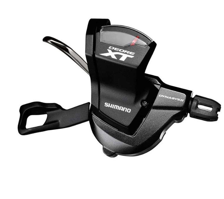 SHIMANO - SHIFT LEVER, XT SL-M8000, DEORE-XT, RIGHT:11-SPD, W/ OPTICAL GEAR DISPLAY, W/BASE CAP, BLACK