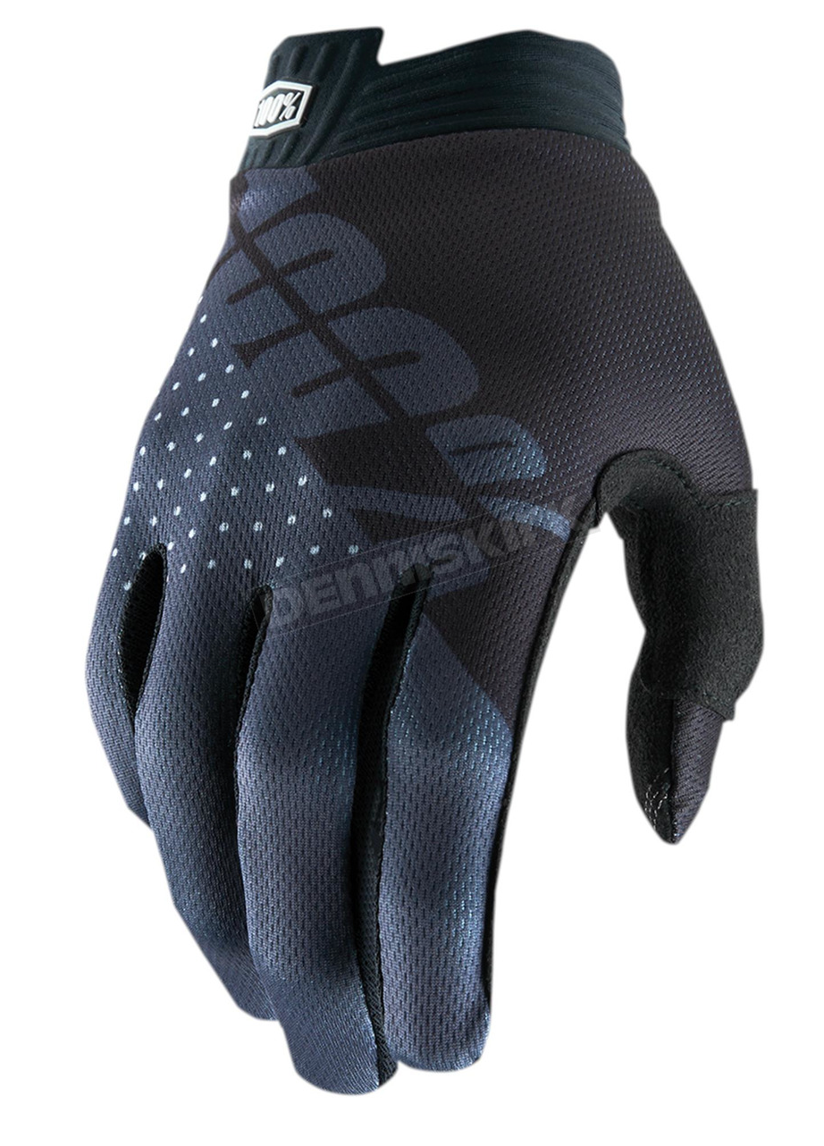 100% - TRACK GLOVE, BLACK/CHARCOAL YOUHT SMALL